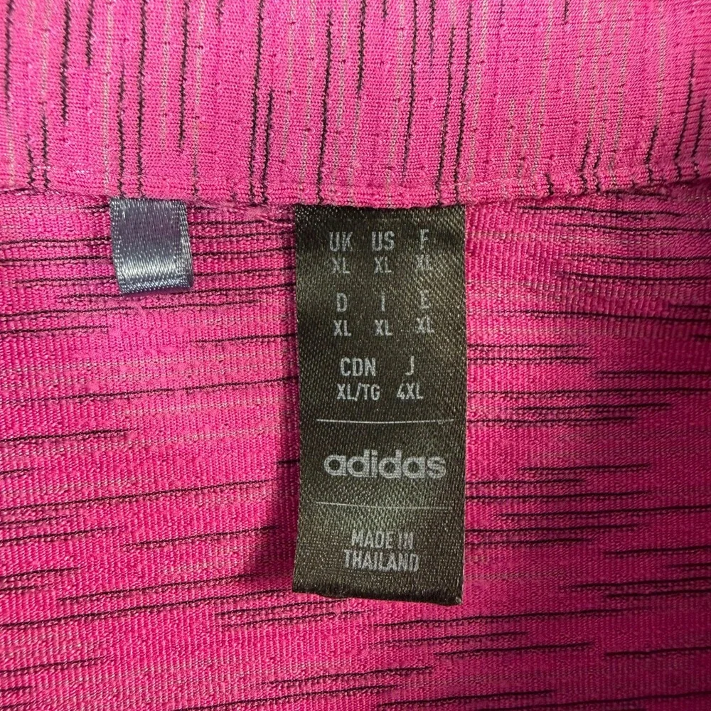 Adidas Polo Shirt Men XL Pink Space Dye Performance Pebble Beach Stretch Wick